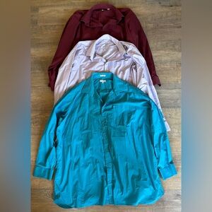 Modena men’s big & tall 4XLT lot of three classic fit cotton blend dress shirts